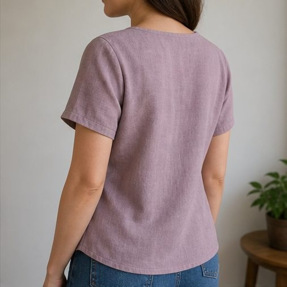 Mauve Ruffle Blouse - Picture 3 of 6